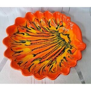 Maddux Of California Pottery Mid‎ Century MCM 3039 Psychedelic Scalloped Dish